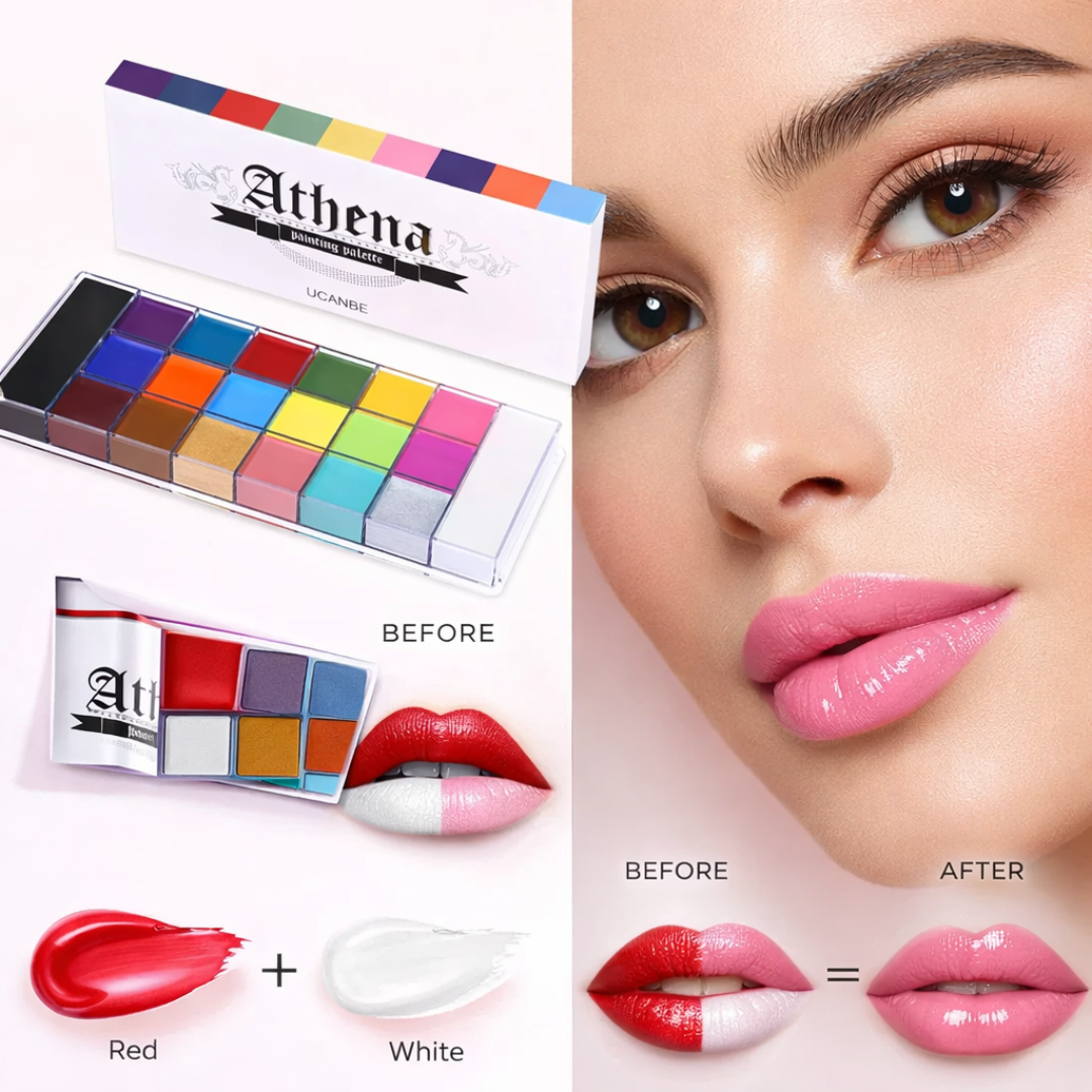 Athena Multi Color Palette with 20 Shades For Lips, Blushes, Eyeshadows and Foundation