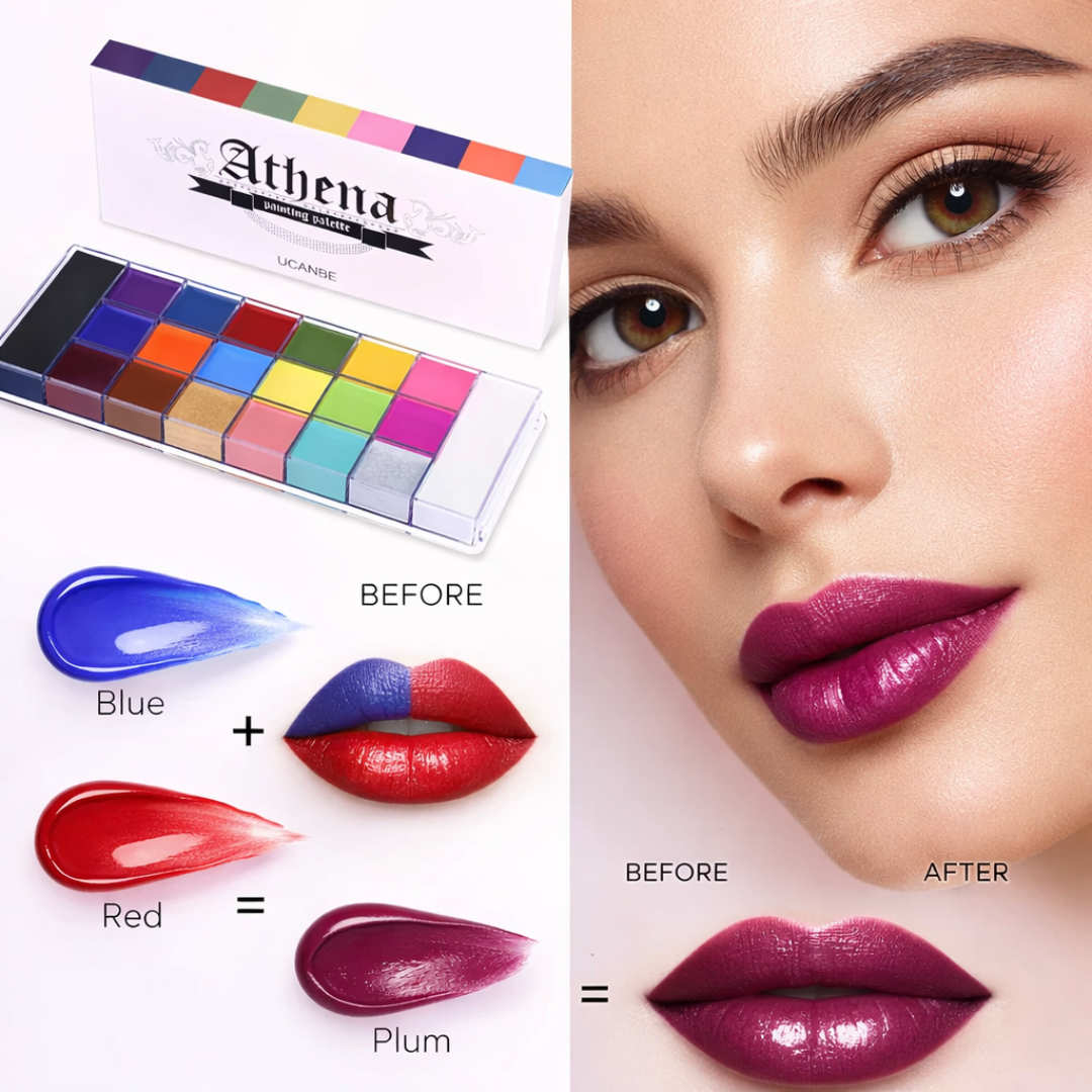 Athena Multi Color Palette with 20 Shades For Lips, Blushes, Eyeshadows and Foundation