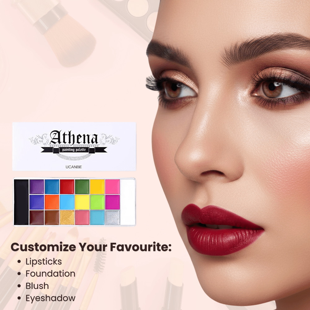 Athena All in One Multipurpose Color Pallette | Create Your Own Color for Lipstick, Eyelashes, Blushes and Eyeshadow - Athena.Pk