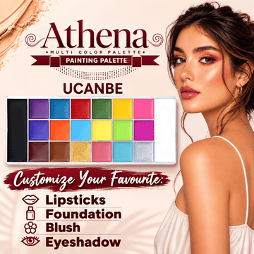 Athena Multi Color Palette with 20 Shades For Lips, Blushes, Eyeshadows and Foundation - Athena.Pk